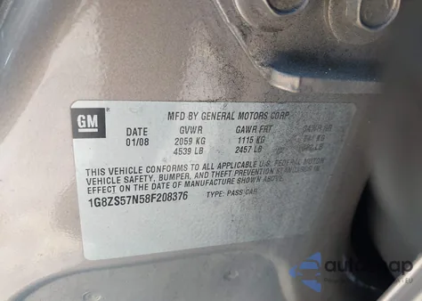2008 Saturn Aura z USA, uszkodzony, nr VIN 1G8ZS57N58F208376